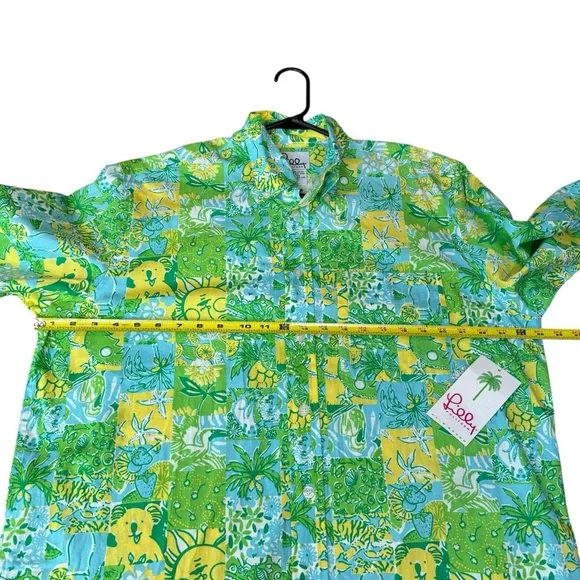 Colorful Green and Yellow Men's Shirt - Picture 8 of 14